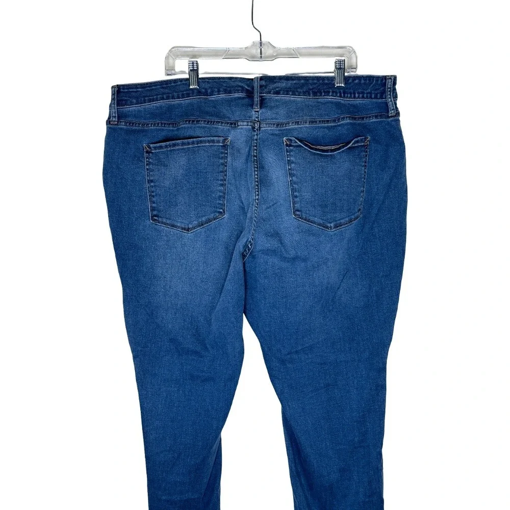 a.n.a High Rise Jegging Womens 22W Blue Button Fly Raw Hem Stretch Denim Jeans - Picture 8 of 9